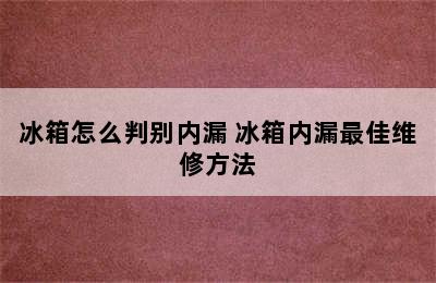 冰箱怎么判别内漏 冰箱内漏最佳维修方法